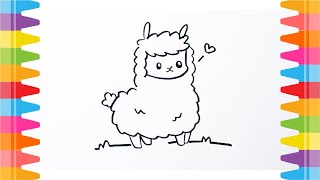 How to Draw Cute Llama | Step by Step Drawings