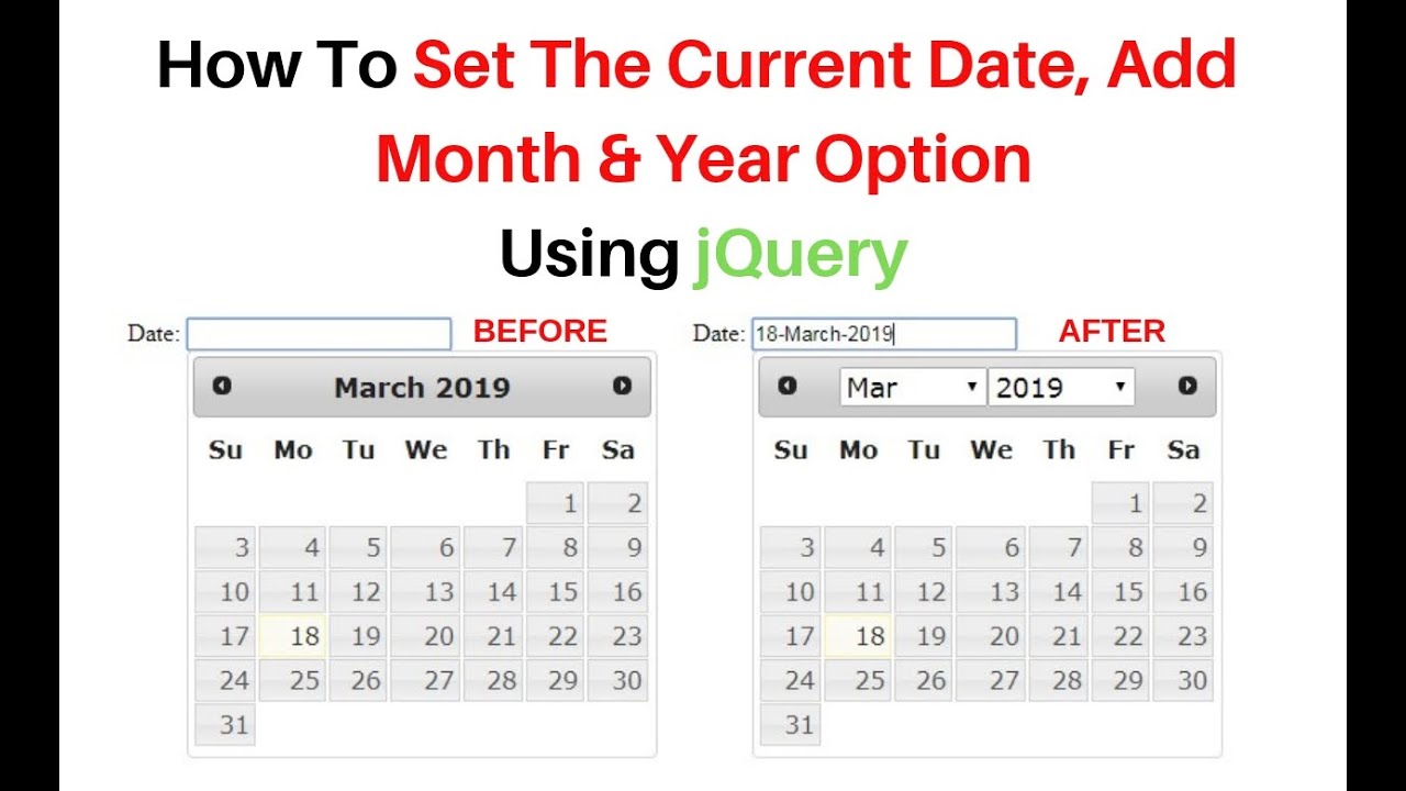 Jquery Datepicker Set Default Date Dynamically Month And Year Ver 3.3.1 ...