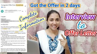 Received Accenture Offer in 2 Days | Complete Interview Process of Accenture | Step by Step Info