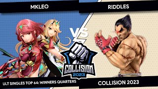 Collision 2023 - MkLeo (Pyra \u0026 Mythra) VS Riddles (Kazuya) - Top 64 - Winners Quarters