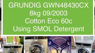 GRUNDIG GWN48430CX 8kg 09/2013, Cotton Eco 60c Using SMOL Detergent