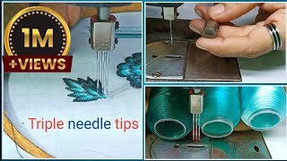 3 needle kadai machine embroidery setup | Machine embroidery tips for beginners | embroidery machine