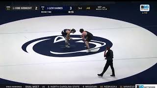 Levi Haines(PSU) vs Cobe Siebrecht(IOWA) Final 90 Seconds 1/27/23 (Jeff Byers Radio Call)
