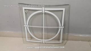 SZG Low Iron Curved Laminated Silk Screen Glass with Holes