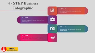 PowerPoint tutorial No.48:  How To Create #Unique 4 #Steps #Infographic Design in MS PowerPoint PPT