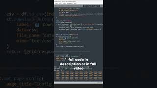 Streamlit Ag-Grid Tutorial | Select Rows, Drilldown View | Python #shorts