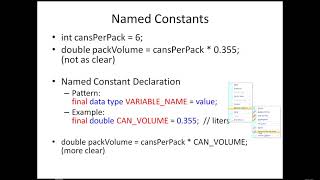 Named Constants in Java
