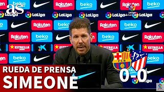 BARCELONA 0 ATLÉTICO MADRID 0 | Rueda de prensa de SIMEONE | Diario AS