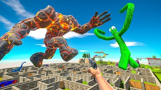 FPS AVATAR SAVE RAINBOW FRIEND GREEN FROM LAVA BOY MAZE TRAP - Animal Revolt Battle Simulator ARBS