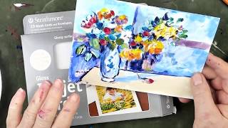 How to Use Acrylics as Watercolors to Paint Flowers in a Vase by Cezanne on a Card