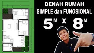 Denah Rumah Minimalis 5x8 Simple Fungsional