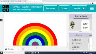 Creating a rainbow using for loops (coding)