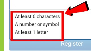 eBay Password Add Problem || At Least 6 character A Number of symbol  at Least one Number Problem