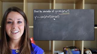 Chain rule for derivatives, with trig functions (KristaKingMath)