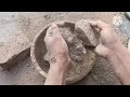 grainy mud new clay pot crumbling asmr