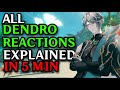 ALL DENDRO REACTIONS EXPLAINED! - Elemental reactions 101 in Genshin impact | Genshin impact Guide