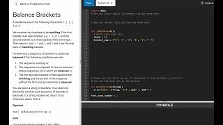 Meta General Engineer Interview Prep - Stacks - Balance Brackets - Python
