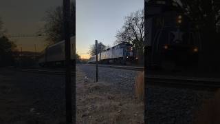 Amtrak Piedmont train P074 departs Cary NC at Fetner (Cedar St) 1/17/2025