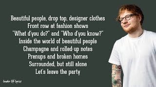 Ed Sheeran - BEAUTIFUL PEOPLE (Lyrics) ft. Khalid