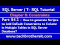Generate Scripts to Add Default Constraint to Column in Multiple Tables in SQL Server Database-P94.1