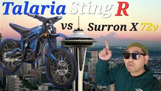 Race Day Talaria Sting R vs Surron X 72v1st Impression @adobomoto @emilio_malikhain @overcast73rx55