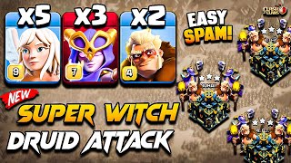 Best TH17 Attack Strategy With SUPER WITCH + DRUID | Town Hall 17 Max Super Witch Druid Attack COC