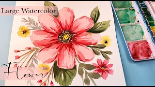 Watercolor Flowers [Step by Step] Painting a large Flower Tutorial / Floral Friday/