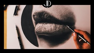 How to Draw Hyperrealistic Lips || Step by Step Tutorial