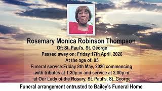 MTV OBITUARIES FOR THURSDAY 30TH APRIL 2026