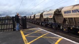 66703 passes straight through platform 1, Grantham