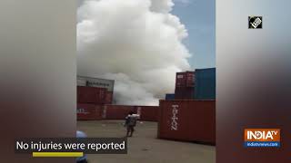 Massive fire breaks out at container yard in Visakhapatnam