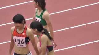 陸上日本ｲﾝｶﾚ Women 100m Final 決勝 日本学生陸上競技個人選手権大会 2015.6.14