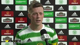 Celtic's Callum McGregor reacts to first leg Champions League qualifier draw against Midtjylland