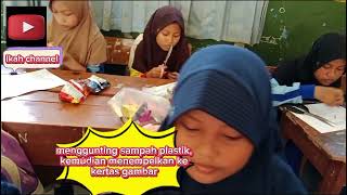 kegiatan P5 membuat kolase dari bahan sampah plastik bekas, kelas 5