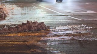 Roads begin to refreeze, causing hazard for drivers