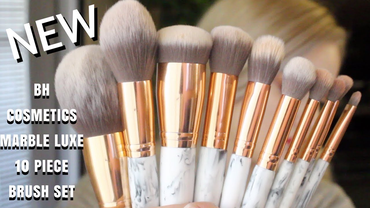 NEW BH Cosmetics Marble Luxe 10 Piece Brush Set - YouTube