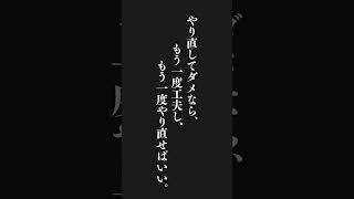 失敗すればやり直せばいい。やり直してダメなら、もう一度工夫し、もう一度やり直せばいい・・・松下幸之助の名言