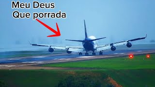 GIGANTE AVIÃO FAZ POUSO DURISSIMO EM CAMPINAS VIRACOPOS -PORRADA IMPRESSIONANTE NA PISTA -BOEING 747