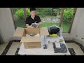 yuka self emptying lawn sweeper kit unboxing