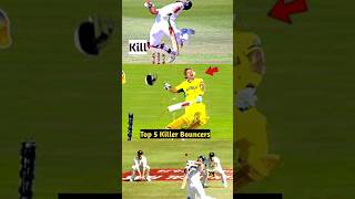 Top 5 Dangerous Bouncers 😮 | Killer Ball In Cricket History 🔥 | #cricket #ipl #ipl2024 #viratkohli
