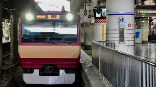 【東大宮車両センター返却回送】E531系0番台水カツK423編成（赤電ラッピング）　上野駅入線