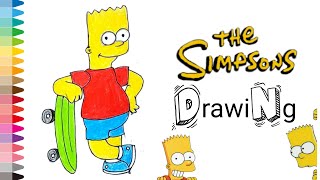 Bart Simpson drawing for kids | Cartoon character| color pencil drawing | #art #drawing #kidsdrawing