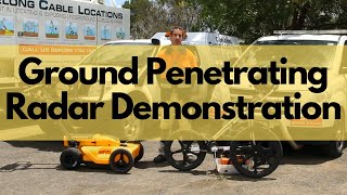 Demonstrating Ground Penetrating Radar locating a gas and water pipe