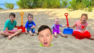 Five Kids Beach Song + More Children's Songs and Videos