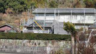 岡山市北区御津高津　塗装工事　樋掛け替え　足場解体