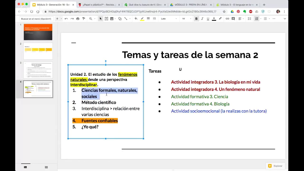 Módulo 3. Semana 2. Actividad Integradora 3. "La Biología En Mi Vida ...