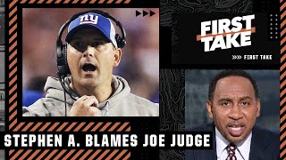 Stephen A. points the finger at Joe Judge for the Giants' loss | First Take