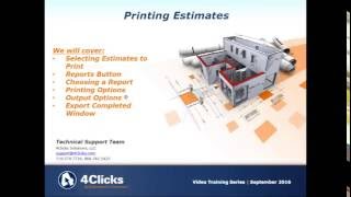 Training 112 -- Printing Estimates