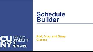 Building Schedules with Schedule Builder