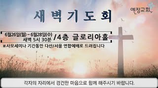 예정교회 새벽기도회 생방송ㅣ주님을 바라보자(빌 3:12-14)ㅣ이종윤 목사ㅣ23. 6.28